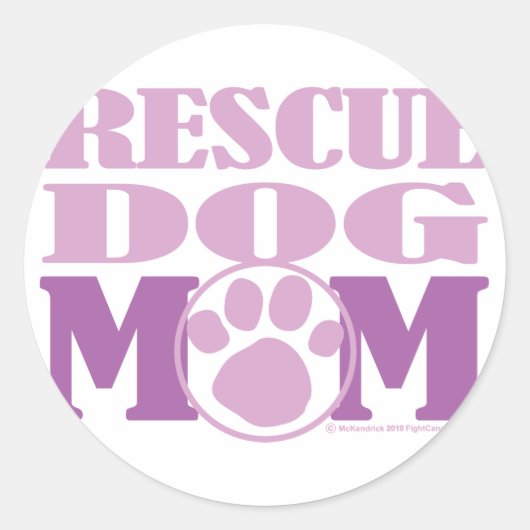Sticker Rond Secourir maman chien (Devant)