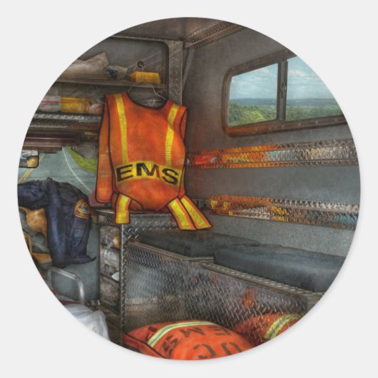 Sticker Rond Secours - Équipe d'urgence (Devant)