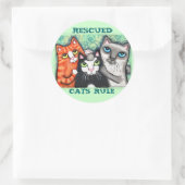 Sticker Rond Secouru / Hébergement Chat (Sac)