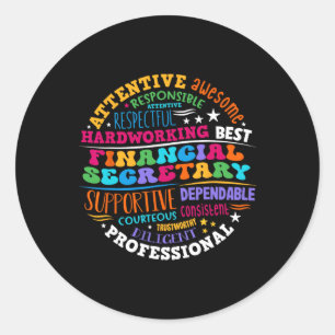 Sticker Rond Secrétaire administratif financier de l'accueil Gr