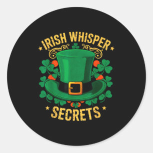 Sticker Rond Secrets de murmure irlandais vintage dicton chance
