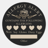 Sticker Rond Sécurité alimentaire Alerte allergique Boulangerie (Devant)