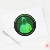 Sticker Rond Sécurité de l'ordinateur - Hacker à capuchon - Lib (Enveloppe)