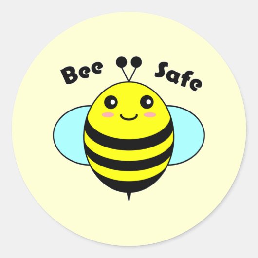 Sticker Rond Sécurité des abeilles 1 (Devant)