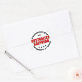 Sticker Rond Sécurité des bergers australiens (Enveloppe)
