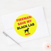 Sticker Rond Sécurité incendie du laboratoire noir personnalisé (Enveloppe)