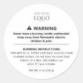 Sticker Rond Sécurité minimale des avertissements de chandelle  (Devant)