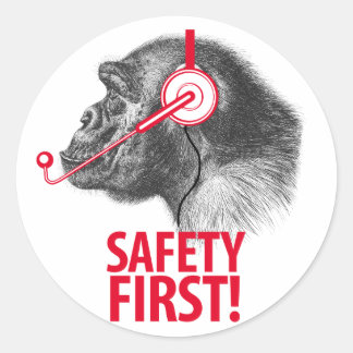 Sticker Rond Sécurité première !