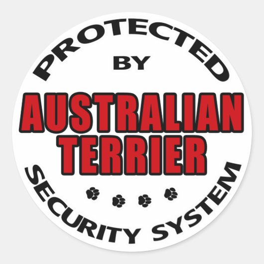Sticker Rond Sécurité Terrier australien (Devant)