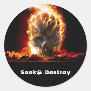 Sticker Rond Seek& détruisent