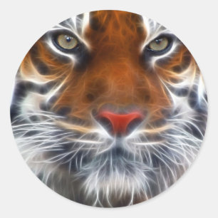 Sticker Rond Seigneur des jungles indiennes, le tigre de