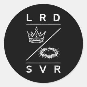 Sticker Rond Seigneur Sauveur Couronne Chrétien Dieu Jésus Bibl