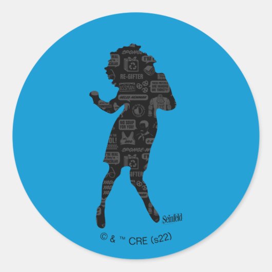 Sticker Rond Seinfeld | Elaine Danse Silhouette (Devant)