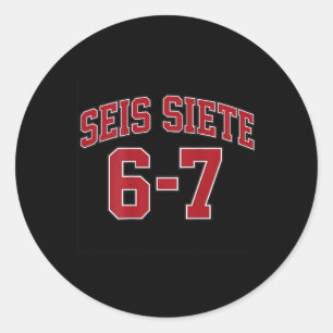 Sticker Rond Seis Siete 67 en espagnol Style de maillot de spor