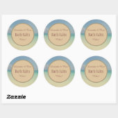 Sticker Rond Sel de bain rustique de plage Mason Jar (Feuille)