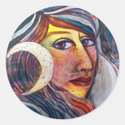 Sticker Rond Selene Moon déesse MoonChild (Devant)