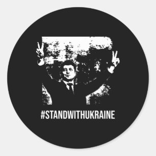 Sticker Rond Selenskyj Soutenez l'Ukraine Arrêtez la Guerre Sou