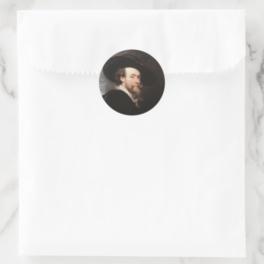Sticker Rond Self Portrait par Sir Peter Paul Rubens (Sac)