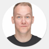 Sticker Rond Selfie | Anniversaire Drôle de garçon Manque de Pa (Devant)