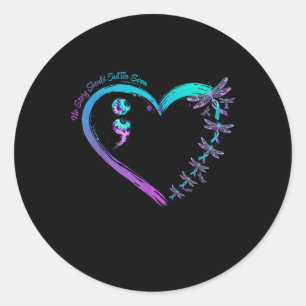 Sticker Rond Semaine de prévention du suicide Dragonfly Heart R