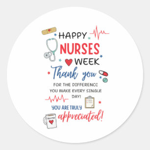 Sticker Rond Semaine des infirmières Signe imprimable Reconnais