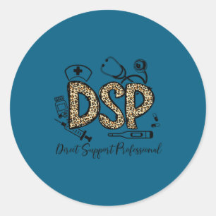 Sticker Rond Semaine drôle de léopard dsp professionnel de sout