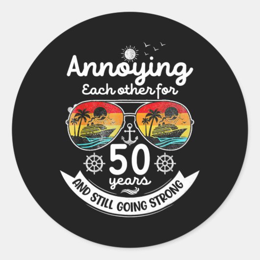 Sticker Rond S'embêter mutuellement 50 ans 50e anniversaire de  (Devant)
