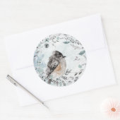 Sticker Rond Semelle d'hiver Dusty Blue Greenery Wreath (Enveloppe)