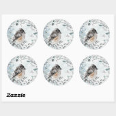 Sticker Rond Semelle d'hiver Dusty Blue Greenery Wreath (Feuille)