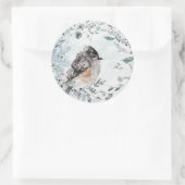 Sticker Rond Semelle d'hiver Dusty Blue Greenery Wreath (Sac)