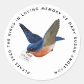 Sticker Rond Semence d'oiseaux dans la mémoire amoureuse funéra (Devant)