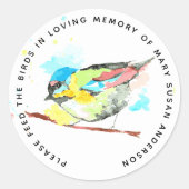 Sticker Rond Semence d'oiseaux dans la mémoire amoureuse funéra (Devant)