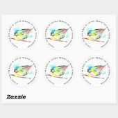 Sticker Rond Semence d'oiseaux dans la mémoire amoureuse funéra (Feuille)