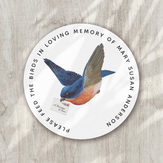 Sticker Rond Semence d'oiseaux dans la mémoire amoureuse funéra