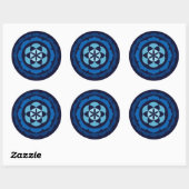 Sticker Rond Semences de vie en Lotus double - Bleu (Feuille)