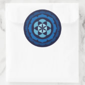 Sticker Rond Semences de vie en Lotus double - Bleu (Sac)