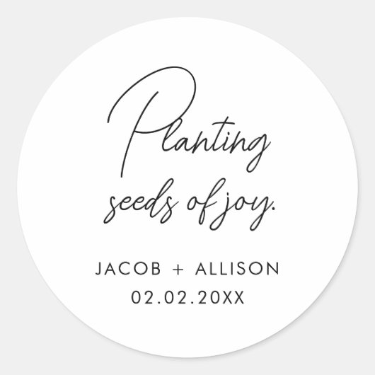 Sticker Rond Semer des graines de joie. graines (Devant)