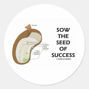 Sticker Rond Semer Les Semences De Succès (Humour D'Anatomie De