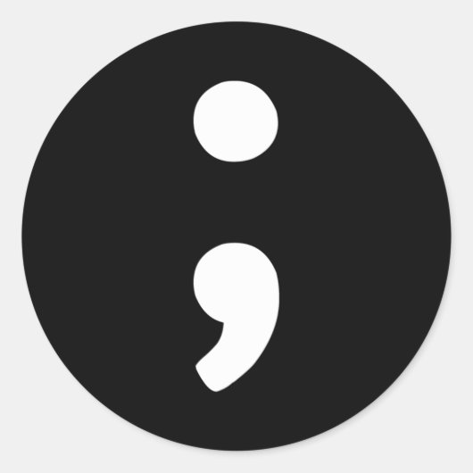 Sticker Rond Semicolon (Devant)