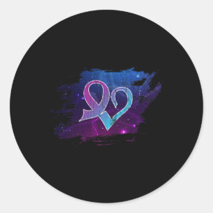 Sticker Rond Semicolon cardiaque Prévention du suicide Sensibil