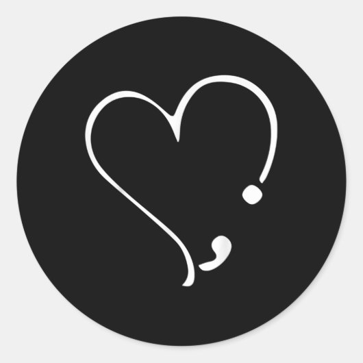 Sticker Rond Semicolon Cela Aussi La Santé Mentale (Devant)