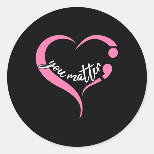 Sticker Rond Semicolon de la jeunesse Santé mentale et suicide  (Devant)