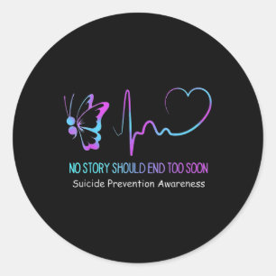 Sticker Rond Semicolon de sensibilisation à la prévention du su