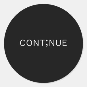 Sticker Rond Semicolon de sensibilisation à la santé mentale Co