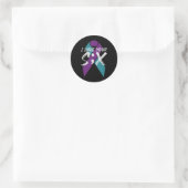 Sticker Rond Semicolon de suicide six cadeau (Sac)