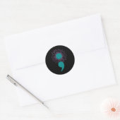 Sticker Rond Semicolon de tournesol Sensibilisation au suicide  (Enveloppe)
