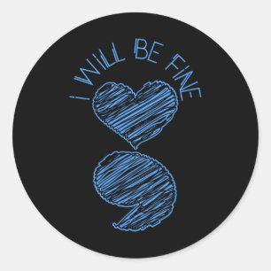 Sticker Rond Semicolon Je Serai Un Amende De Dépression Suicide
