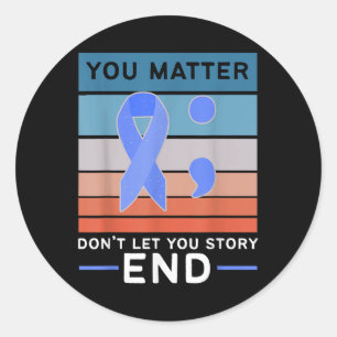 Sticker Rond Semicolon Mois de sensibilisation à la santé menta