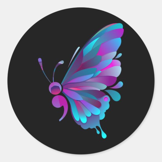 Sticker Rond Semicolon Papillon semi-côlon Tatouage santé menta (Devant)