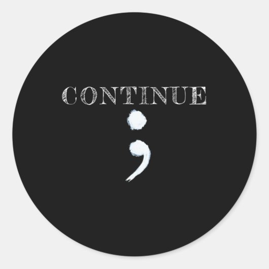 Sticker Rond Semicolon Sensibilisation à la santé mentale Suici (Devant)